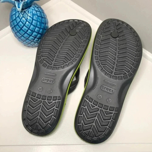 Crocs Crocband Flip Grey Lime Green - Picture 7 of 10